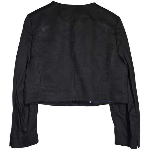J Crew Black Cropped Lady Jacket Gold Buttons Blazer Womens Size 14‎ - Picture 2 of 9